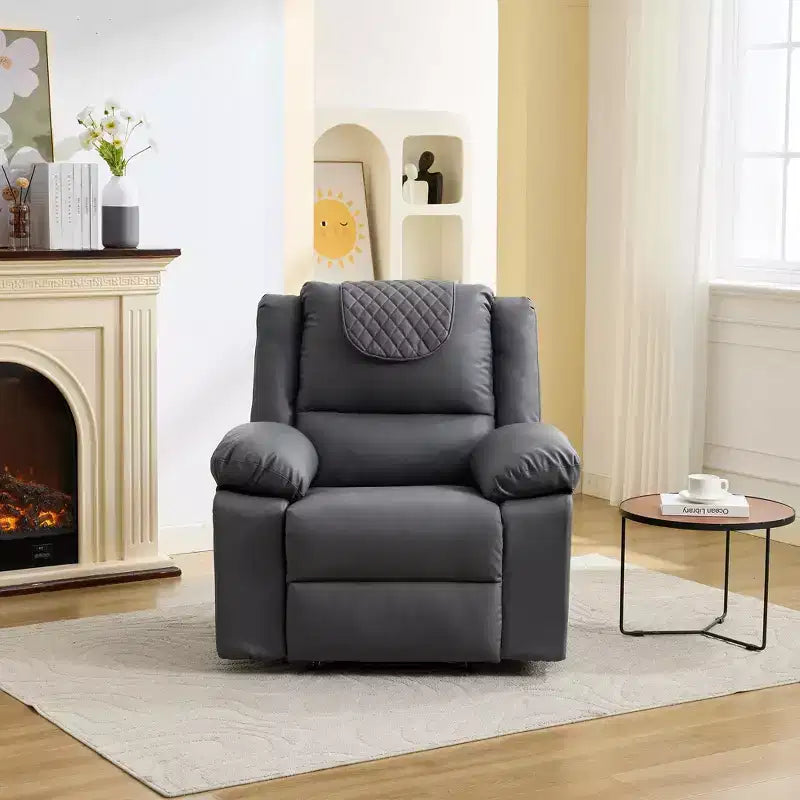 Adult Manual Recliner with Side Storage Pockets & Remote Control, Compact Single Sofa