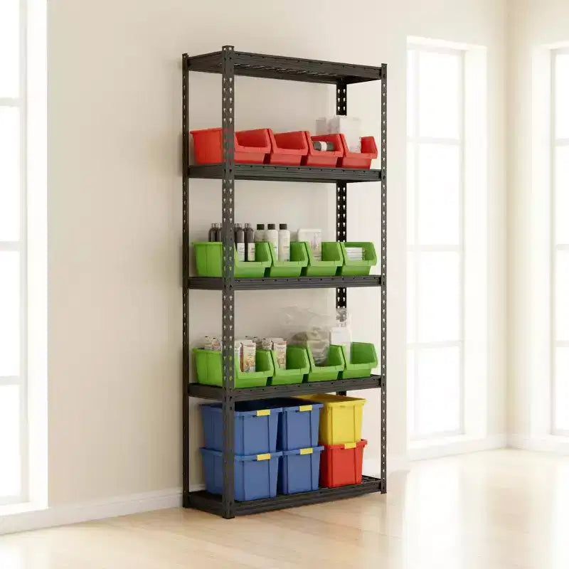 5-Tier Heavy Duty Metal Wire Shelving Unit, Adjustable Shelves & Anti-Slip Feet, 1-4 Pack