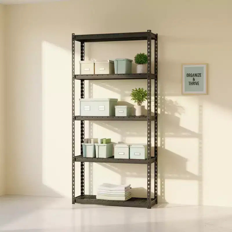 5-Tier Heavy Duty Metal Wire Shelving Unit, Adjustable Shelves & Anti-Slip Feet, 1-4 Pack