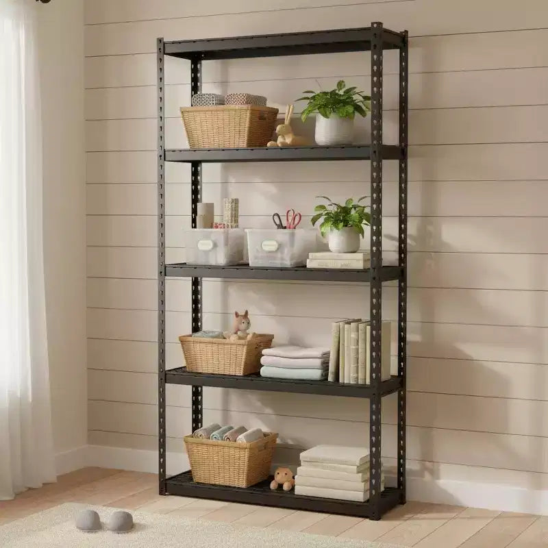 5-Tier Heavy Duty Metal Wire Shelving Unit, Adjustable Shelves & Anti-Slip Feet, 1-4 Pack