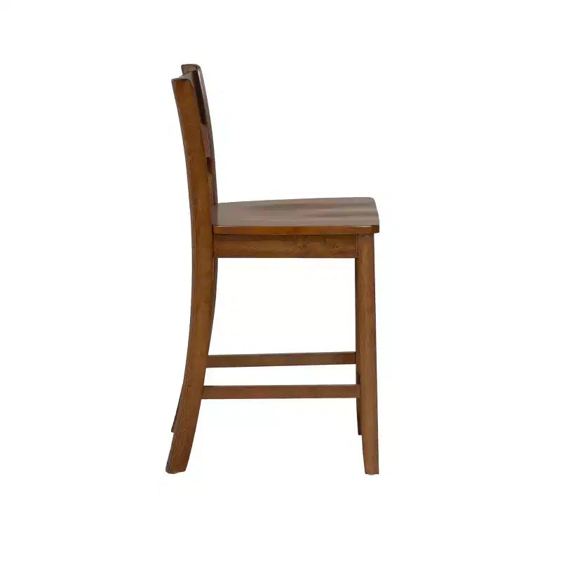 Counter Height Barstool, Walnut Rubberwood Frame, Contemporary Style, Kitchen & Home Bar