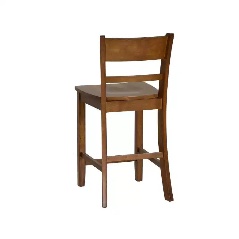 Counter Height Barstool, Walnut Rubberwood Frame, Contemporary Style, Kitchen & Home Bar