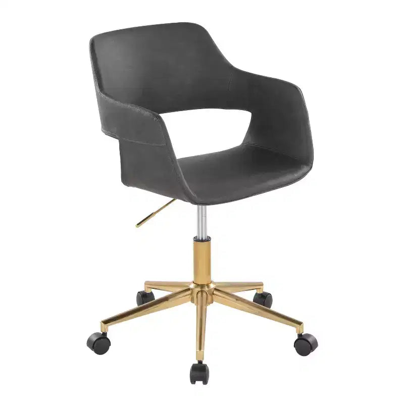 LumiSource Margarite Task Chair Gold/Gray PU