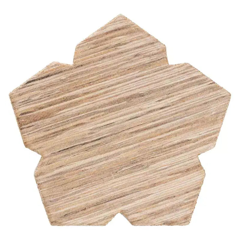 Woven Grasscloth End Table, Natural Finish, Boho Side Table for Living Room & Bedroom