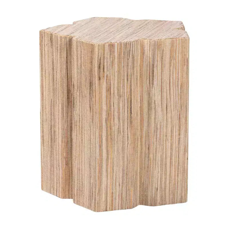 Table d'appoint en herbe tressée, finition naturelle, table d'appoint bohème pour salon et chambre