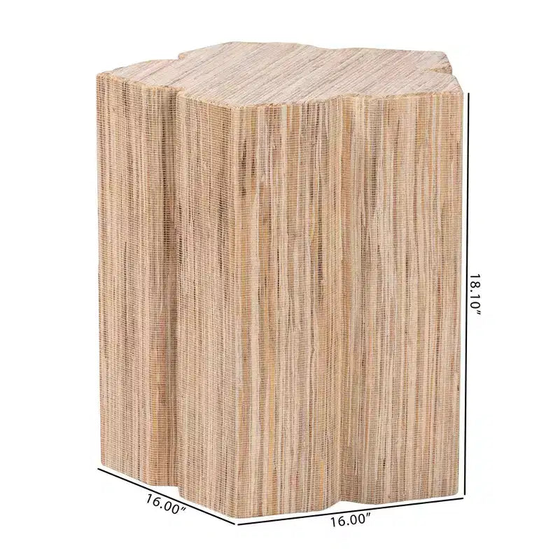 Table d'appoint en herbe tressée, finition naturelle, table d'appoint bohème pour salon et chambre