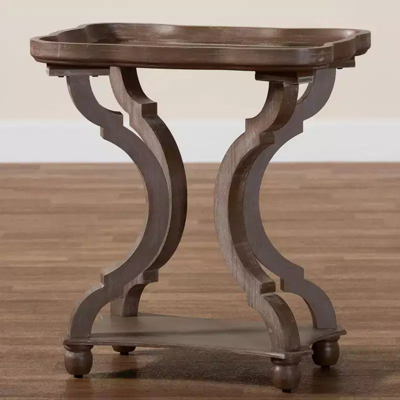 Table d'appoint en bois, marron antique, de style Mid-Century pour salon et chambre