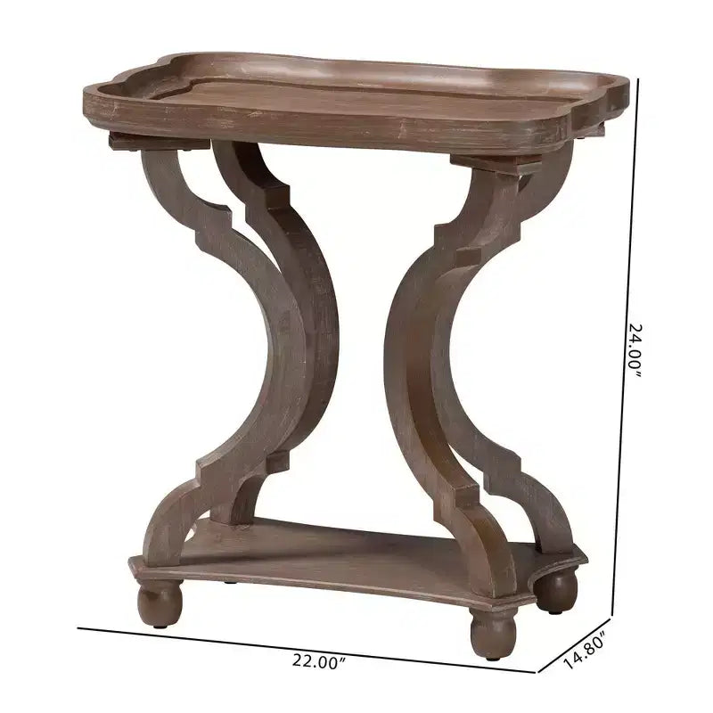 Table d'appoint en bois, marron antique, de style Mid-Century pour salon et chambre