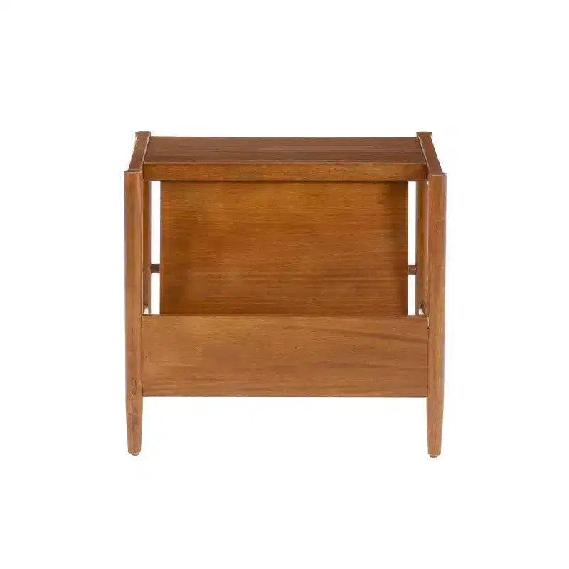 Walnut Magazine Rack, Freestanding Floor Stand for Living Room & Office