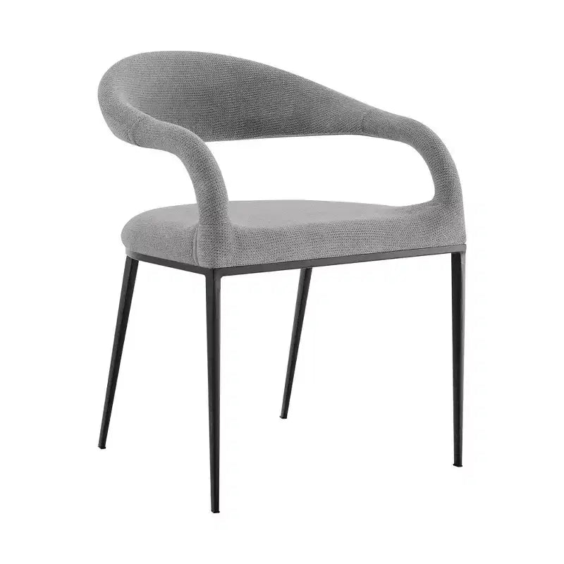Lot de 2 chaises de salle à manger avec accoudoirs en fer et tissu, 113 kg, dossier bas