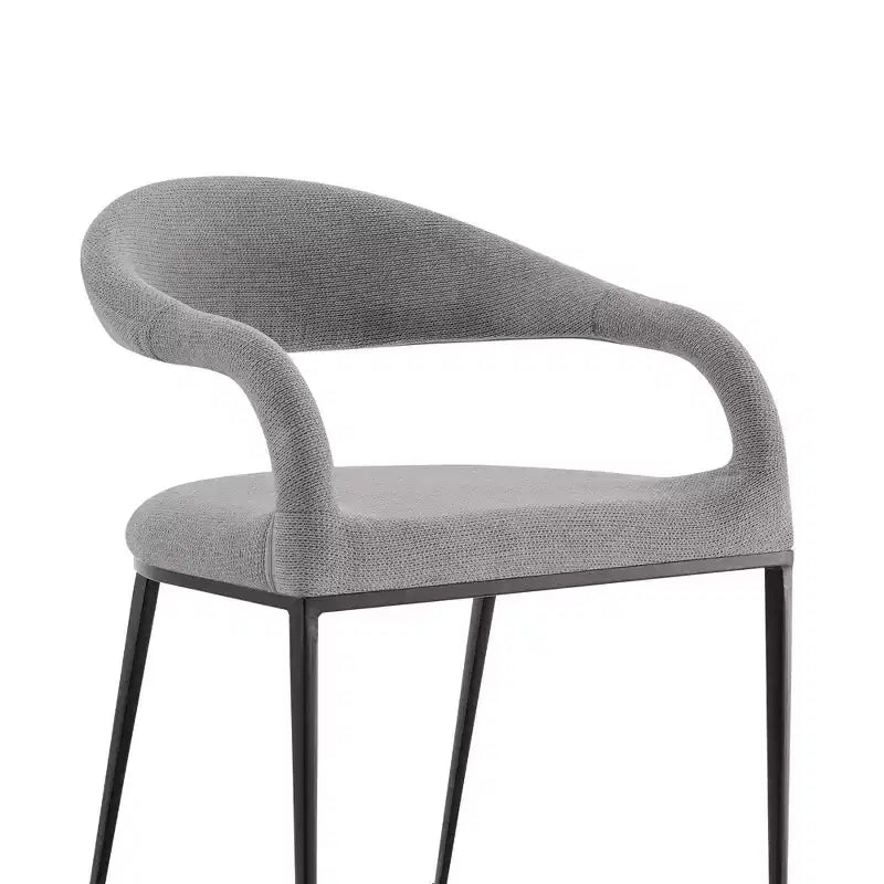 Lot de 2 chaises de salle à manger avec accoudoirs en fer et tissu, 113 kg, dossier bas