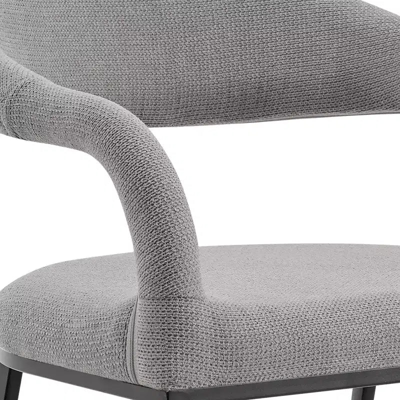 Lot de 2 chaises de salle à manger avec accoudoirs en fer et tissu, 113 kg, dossier bas