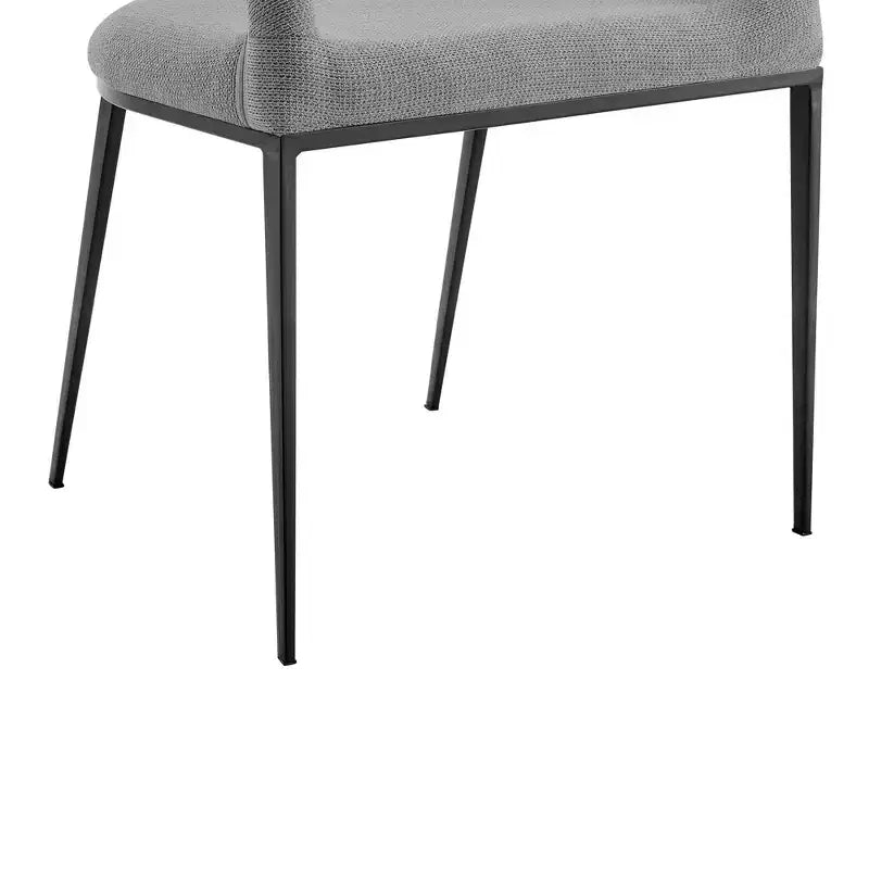 Lot de 2 chaises de salle à manger avec accoudoirs en fer et tissu, 113 kg, dossier bas