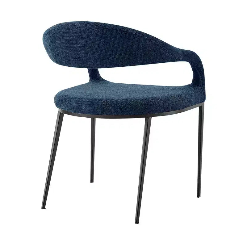 Lot de 2 chaises de salle à manger avec accoudoirs en fer et tissu, 113 kg, dossier bas