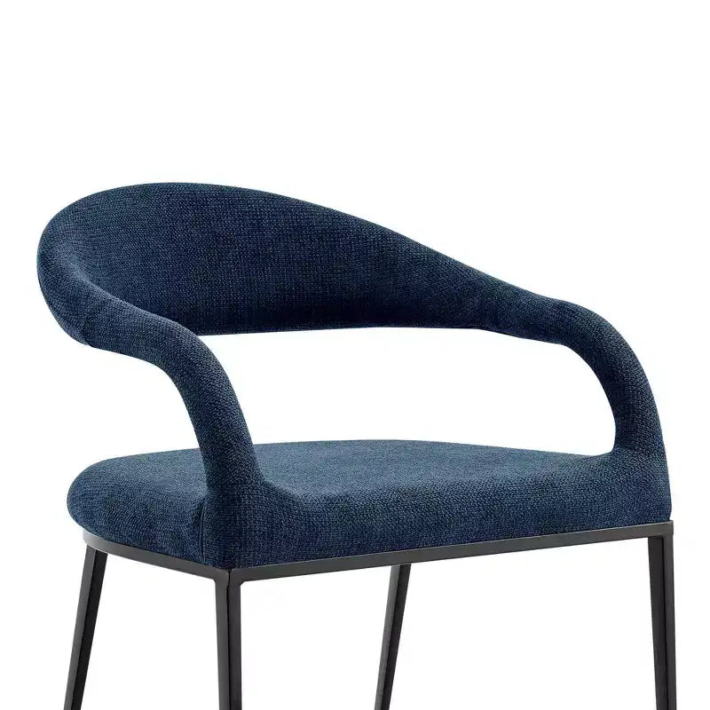 Lot de 2 chaises de salle à manger avec accoudoirs en fer et tissu, 113 kg, dossier bas