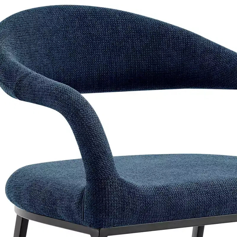 Lot de 2 chaises de salle à manger avec accoudoirs en fer et tissu, 113 kg, dossier bas