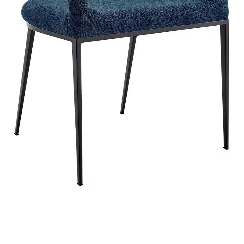Lot de 2 chaises de salle à manger avec accoudoirs en fer et tissu, 113 kg, dossier bas