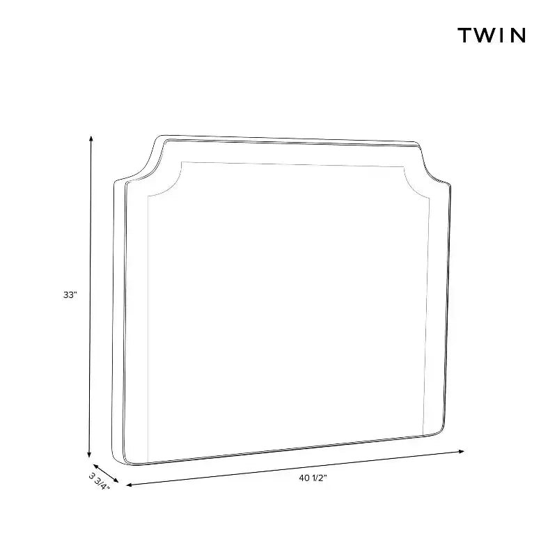 Twin Notched Border Stick-on-the-Wall Headboard, Plush Upholstered, Easy Install