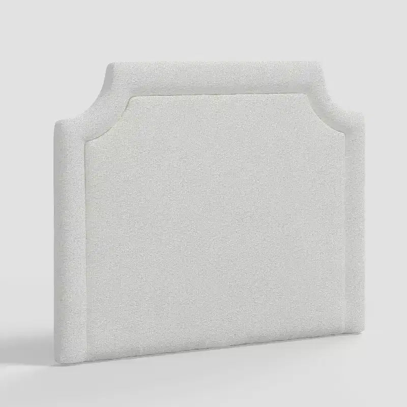 Twin Notched Border Stick-on-the-Wall Headboard, Plush Upholstered, Easy Install