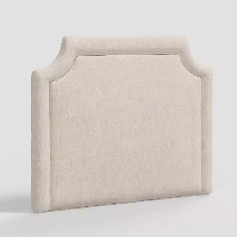 Twin Notched Border Stick-on-the-Wall Headboard, Plush Upholstered, Easy Install
