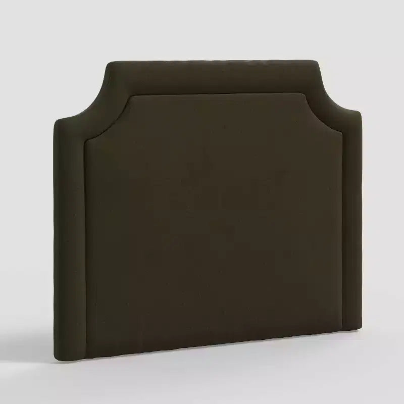 Twin Notched Border Stick-on-the-Wall Headboard, Plush Upholstered, Easy Install