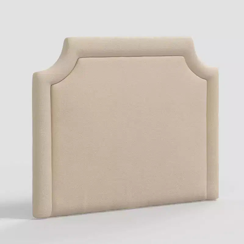 Twin Notched Border Stick-on-the-Wall Headboard, Plush Upholstered, Easy Install
