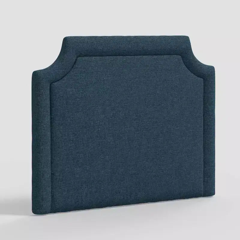 Twin Notched Border Stick-on-the-Wall Headboard, Plush Upholstered, Easy Install
